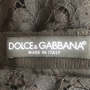Matching to Duster Coat Vintage Stunning Dolce & Gabbana  Black Lace  Skirt 46
